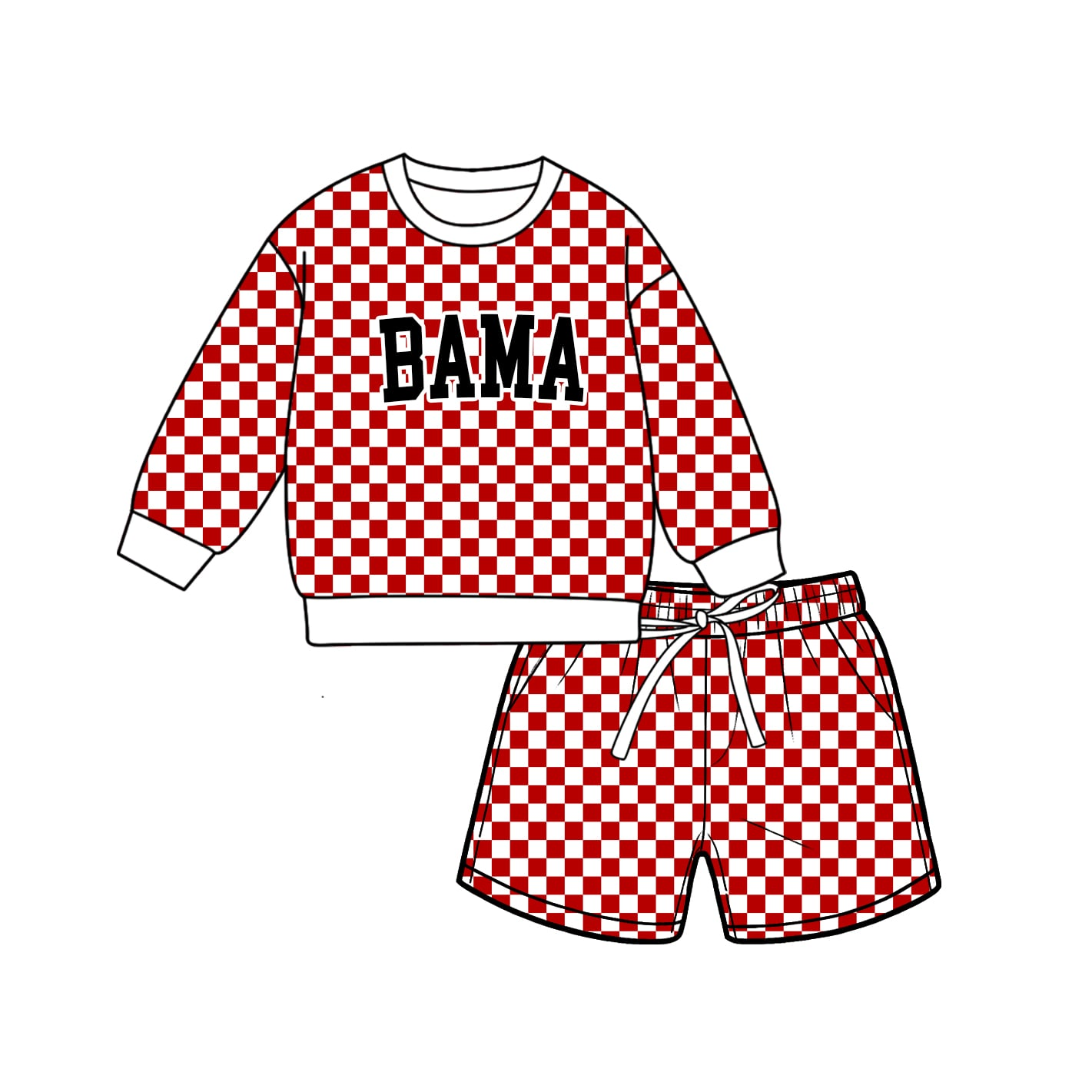 custom moq 5 mix size LW010629 Baby Plaid Print Long Sleeve Top Elastic Waist Plaid Shorts Two Piece Casual Outfit Sets