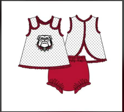 custom moq 5 mix size LYLY0101  Baby Girls White Polka Dot Ruffle Sleeveless Print Back Open Tunic Top Red Ruffle Bummie sets