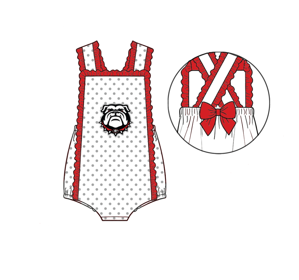custom moq 5 mix size LYLY01 Baby Girls Cute Polka Dot Print Sleeveless Team Romper Back Bow Summer Outfit