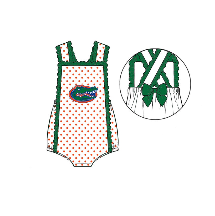 custom moq 5 mix size LYLY01 Baby Girls Cute Polka Dot Print Sleeveless Team Romper Back Bow Summer Outfit