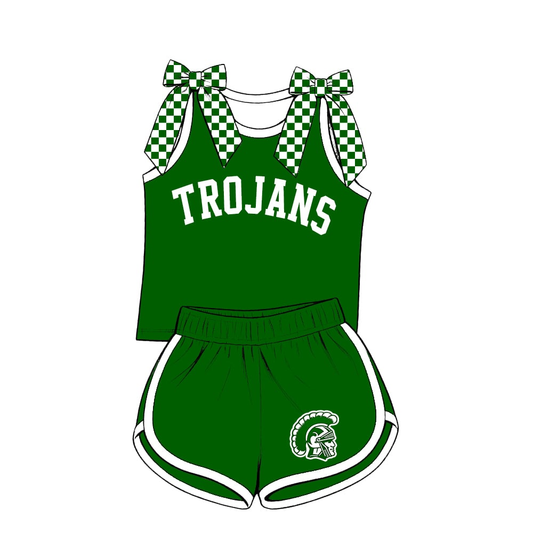 custom moq 5 mix size LYWDGS01 Baby Girls Bow Sleeveless Top Shorts Summer Set Casual Clothes