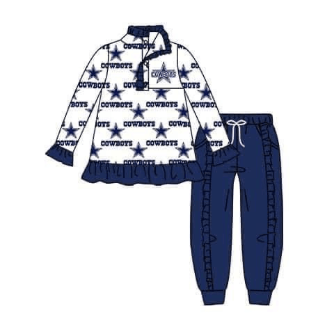 Girls blue long sleeve long pants COWBOYS moq 5