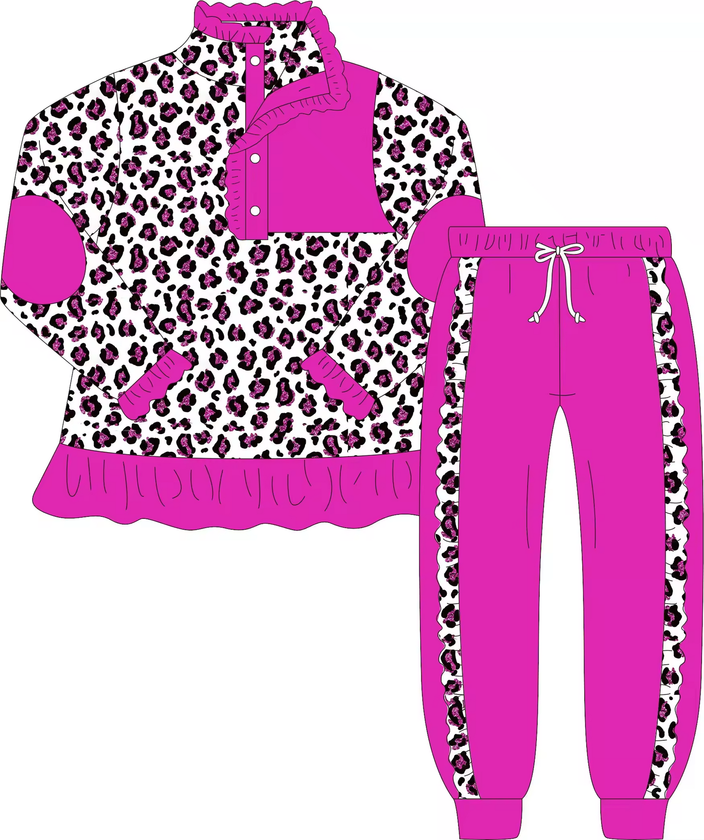 Custom moq 3 eta 6-8weeks  Rose red leopard print button-down collar long-sleeved suit