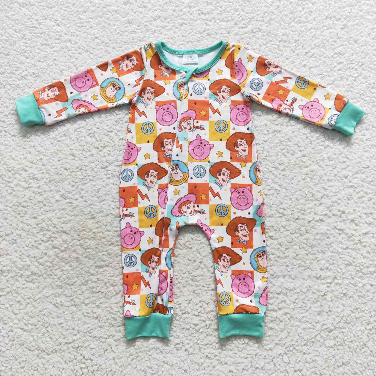 Cute Clothes LR0558 Baby Infant Colorful Kids Zip Rompers