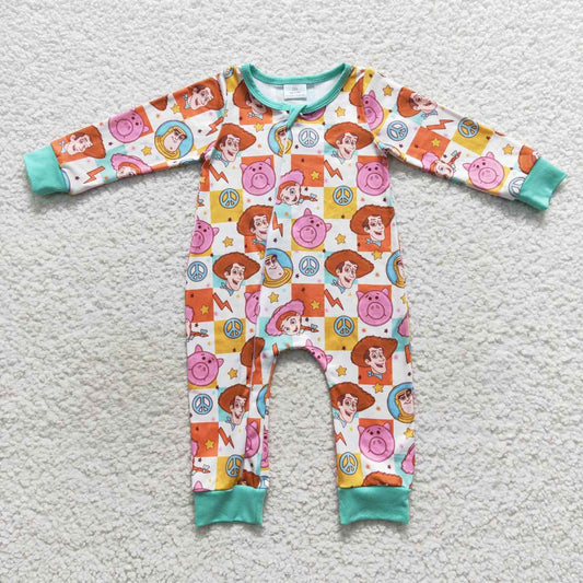 Cute Clothes LR0558 Baby Infant Colorful Kids Zip Rompers