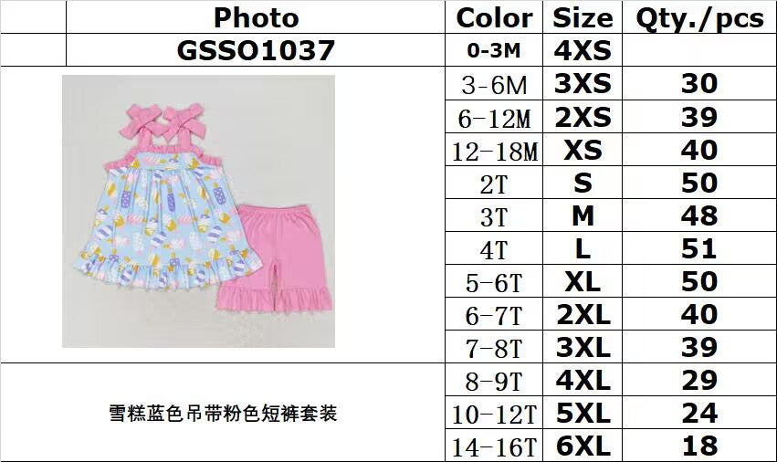 GSSO1037 RTS baby girl clothes popsicle toddler girl summer outfits