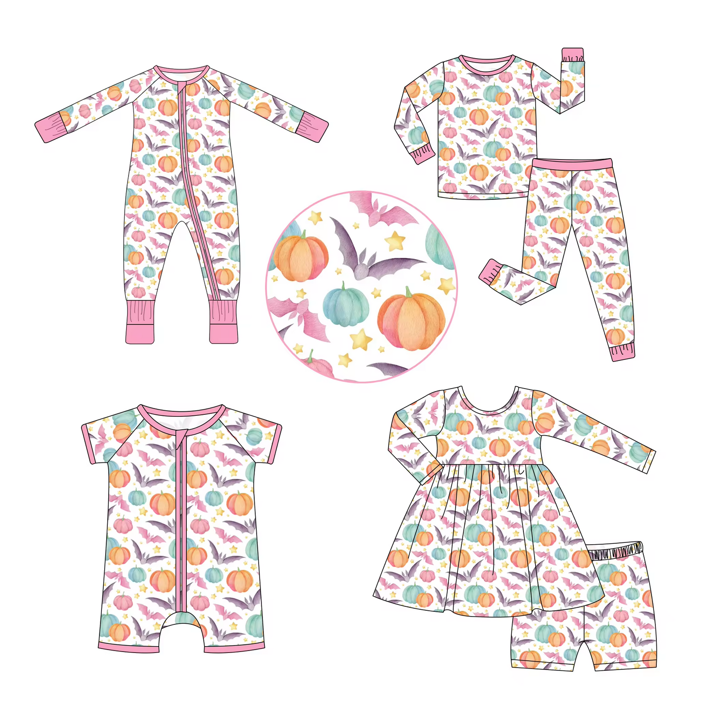 Custom moq 3 each mix size eta 6-8weeks  Rainbow Highway Cute Ghost Mixed Set