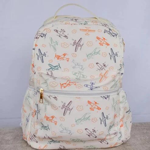 Restock BA0220 Baby Kids Cute Airplane Printed Zip Backpack