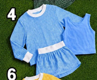 custom moq 5 mix size ASD01 Baby Girls Stripe Three Piece Outfit Long Sleeve Crew Neck Top Solid Tank Top And Stripe Skirt Casual Matching Set
