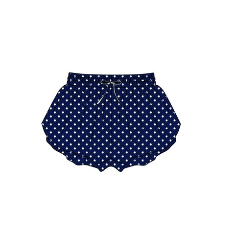 custom moq 5 mix size ATL062503 Adult And Kids Solid Navy Base White Polka Dot Athletic Yoga Shorts