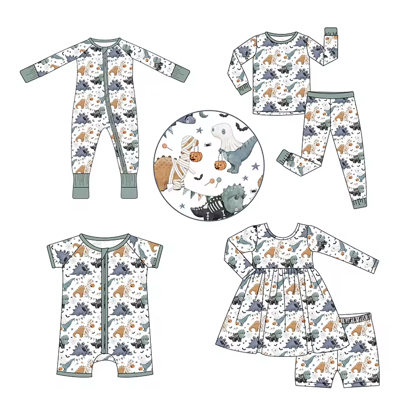 Custom moq 3 each mix size eta 6-8weeks  Gray bandage dinosaur with pumpkin as a combo set