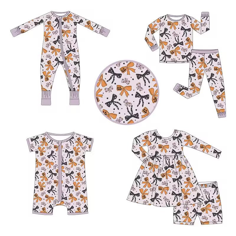 Custom moq 3 each mix size eta 6-8weeks  Black and orange bow haze purple mixed set