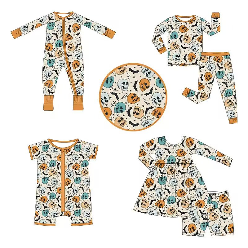 Custom moq 3 each mix size eta 6-8weeks  Halloween skull bat beige mixed set