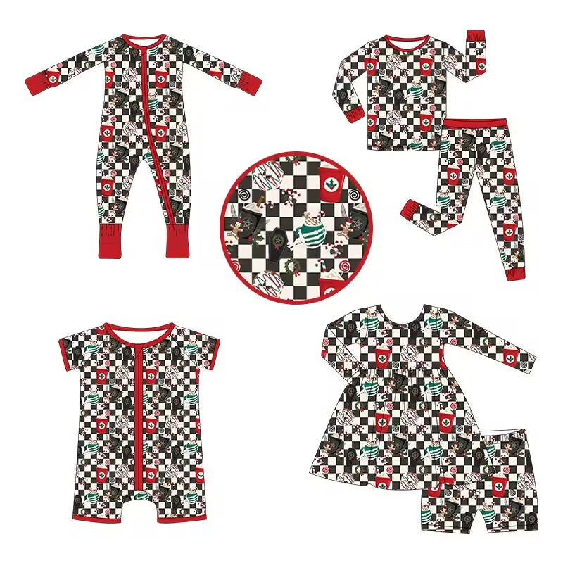 Custom moq 3 each mix size eta 6-8weeks  Black and white plaid mug print mixed set