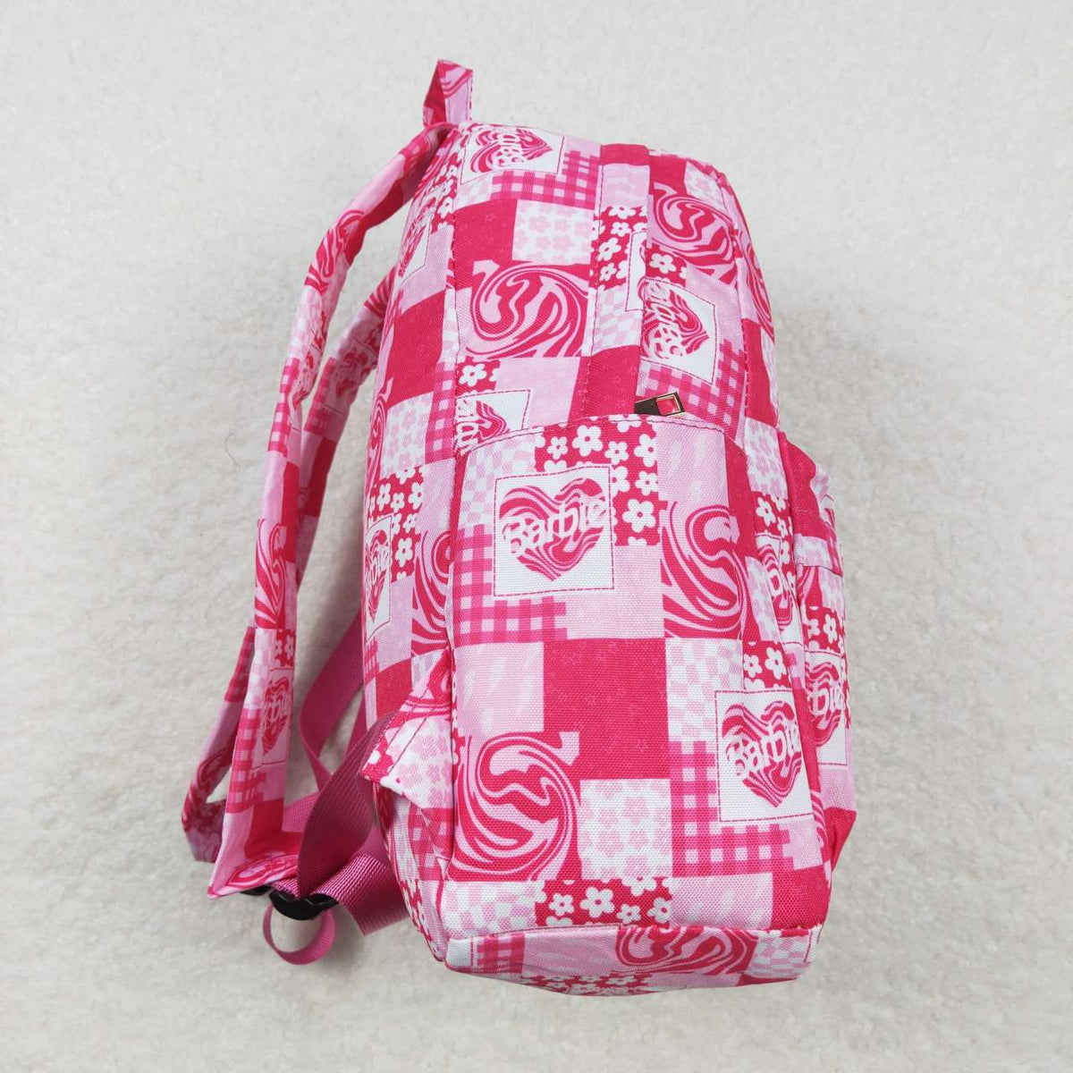 BA0114 Cute Clothes flower rose pink plaid backpack