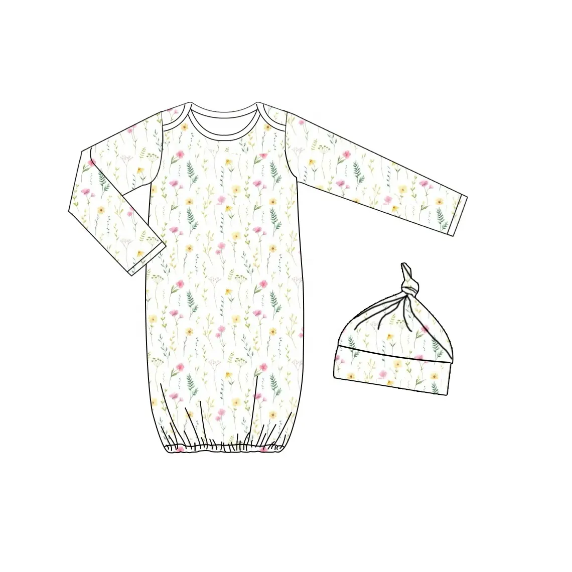 Custom MOQ 3 ETA 6-8WEEKS  Beige floral baby bathrobe