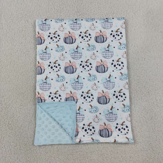 NEW RTS NO MOQ Blankets BL0253 Baby Kids Polka Dots Bows Pumpkins Fall Print Blankets