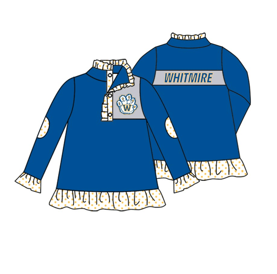 Girls blue long sleeve top moq 5