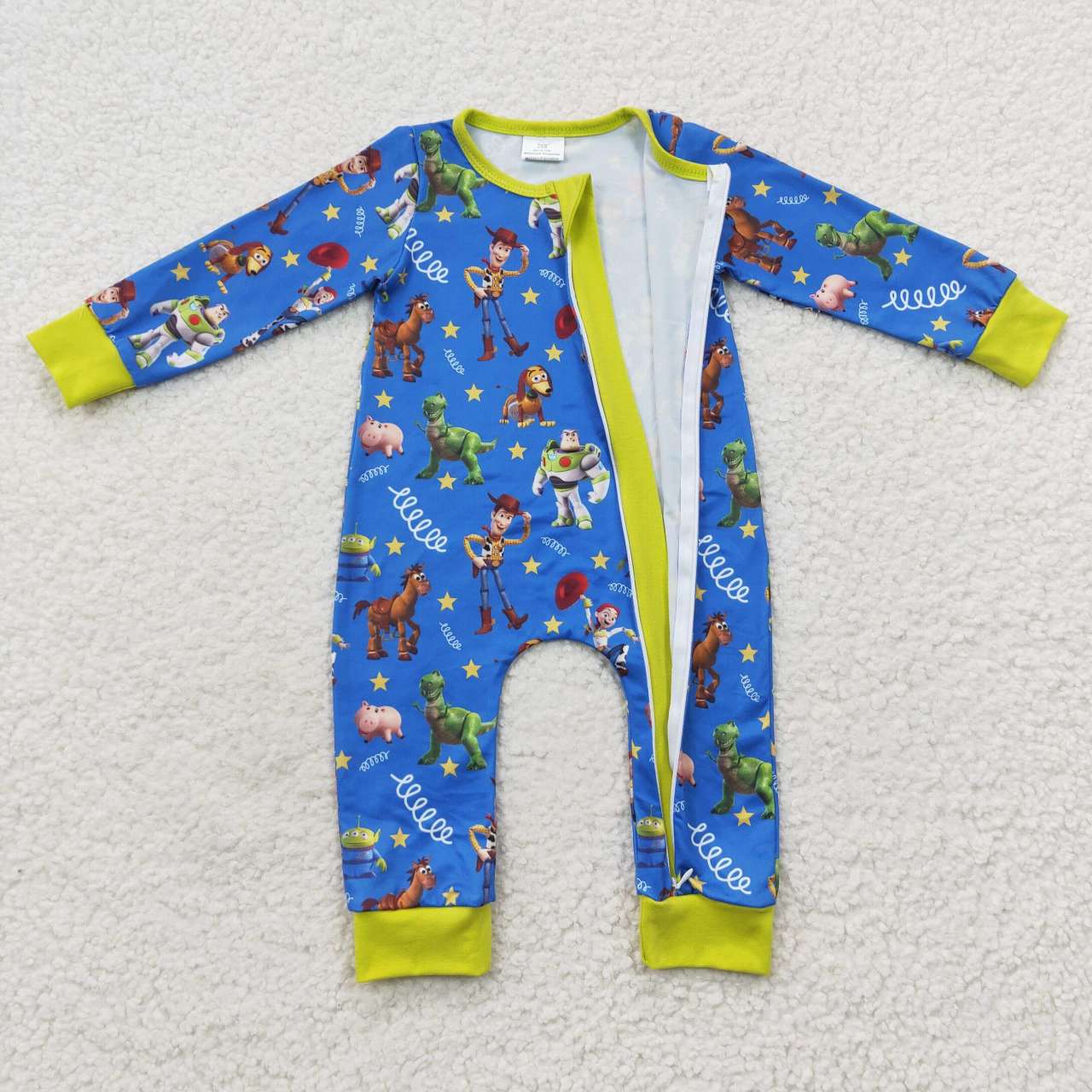 Cute Clothes LR0484 Baby Infants Kids Blue Zip Rompers