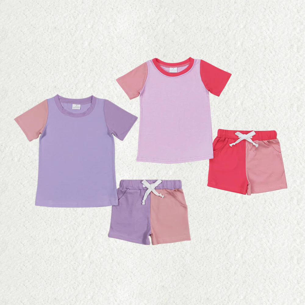 RTS Baby Girls Summer Colorful Shirt Shorts Sports Clothes Sets