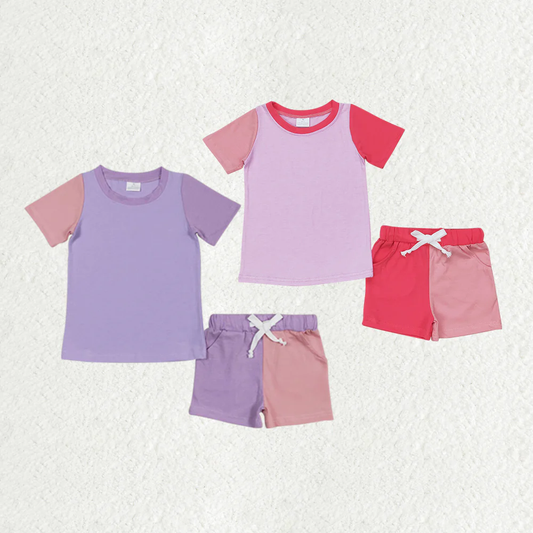 RTS Baby Girls Summer Colorful Shirt Shorts Sports Clothes Sets