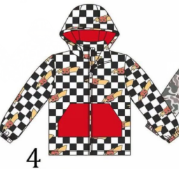 pre order no moq ARNLCY01 Baby Kids  Long Sleeve Print Hooded Zip Up Jacket Fall Kids Outerwear Coat