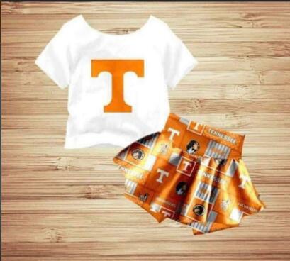 Girls short sleeve top Culottes suit moq 5