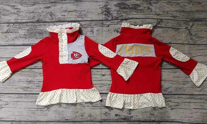 Girls red long sleeve top KC moq 5