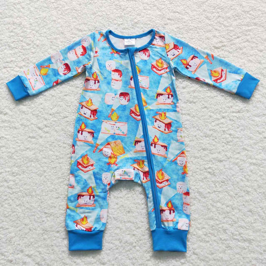 RTS NO MOQ（In Stock) Flashlight Torch Cup Blue Zipper Long Sleeve Jumpsuit