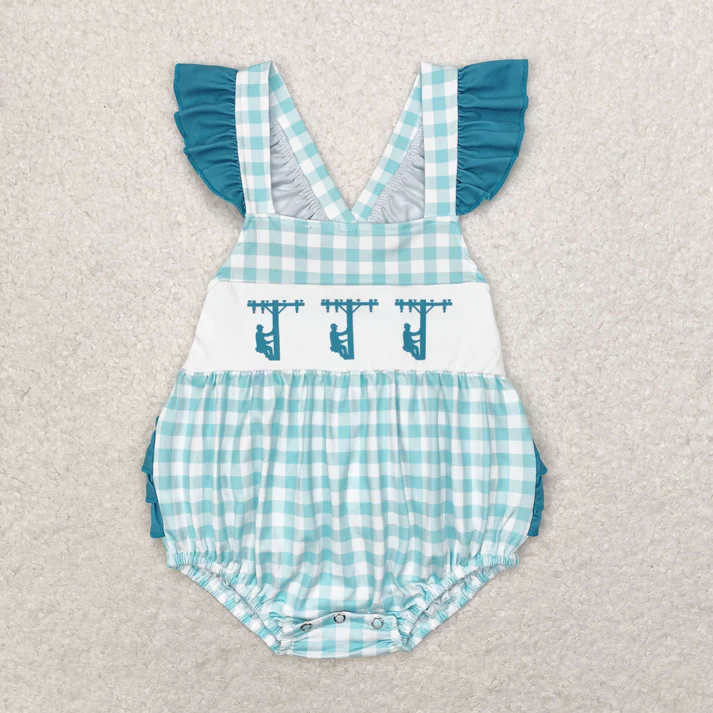 RTS NO MOQ Match design Baby Girls Baby Girls Boys Sibling Line Workers Summer Rompers Clothes Sets