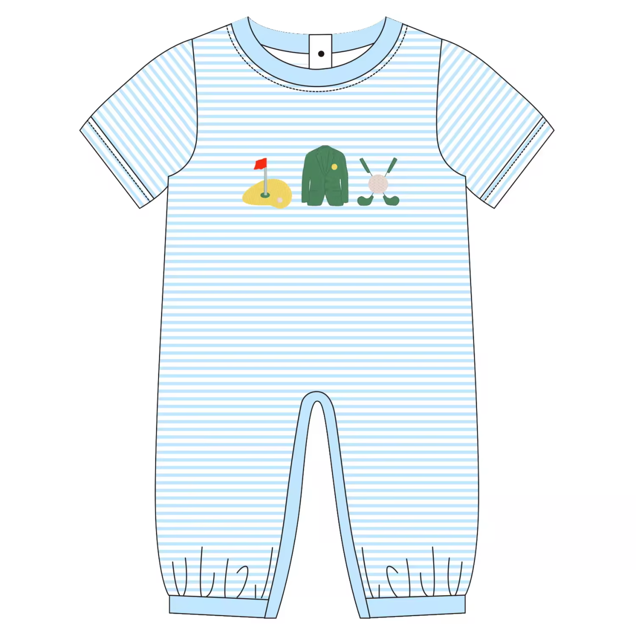 Custom moq 3 eta 6-8 weeks Light blue pinstripe short-sleeved romper