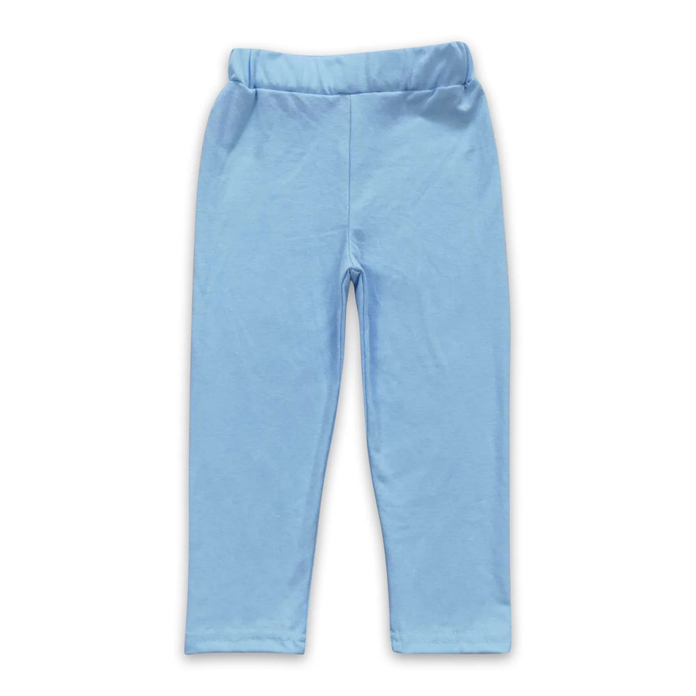 RTS NO MOQ Sibling cotton Baby Girls Solid Color Daily Legging Pants