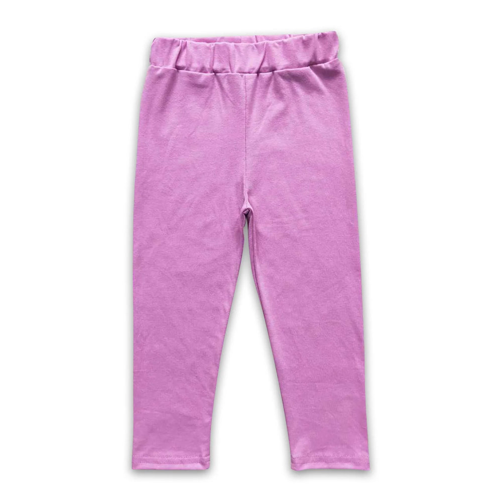 RTS NO MOQ Sibling cotton Baby Girls Solid Color Daily Legging Pants