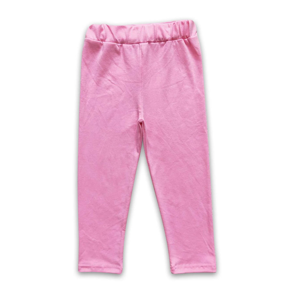 RTS NO MOQ Sibling cotton Baby Girls Solid Color Daily Legging Pants