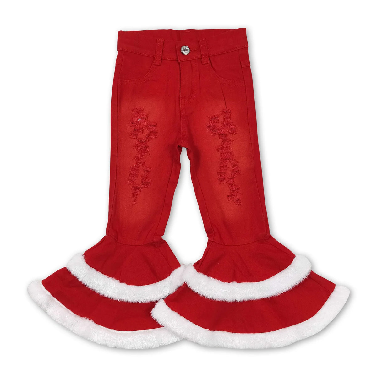 RTS NO MOQ Sibling Baby Girls Clothes Jeans: Flared & Ripped