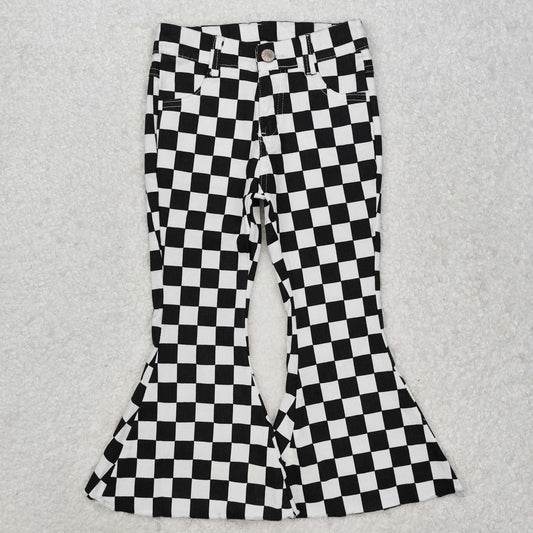 RTS NO MOQ ETA 5/7days Arrived P0349 Black and white plaid denim trousers