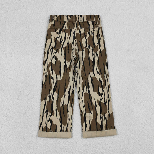 RTS NO MOQ P0373 Baby Boys Olive Camouflage Print Denim Pants Baby Boys Jeans Casual Trousers
