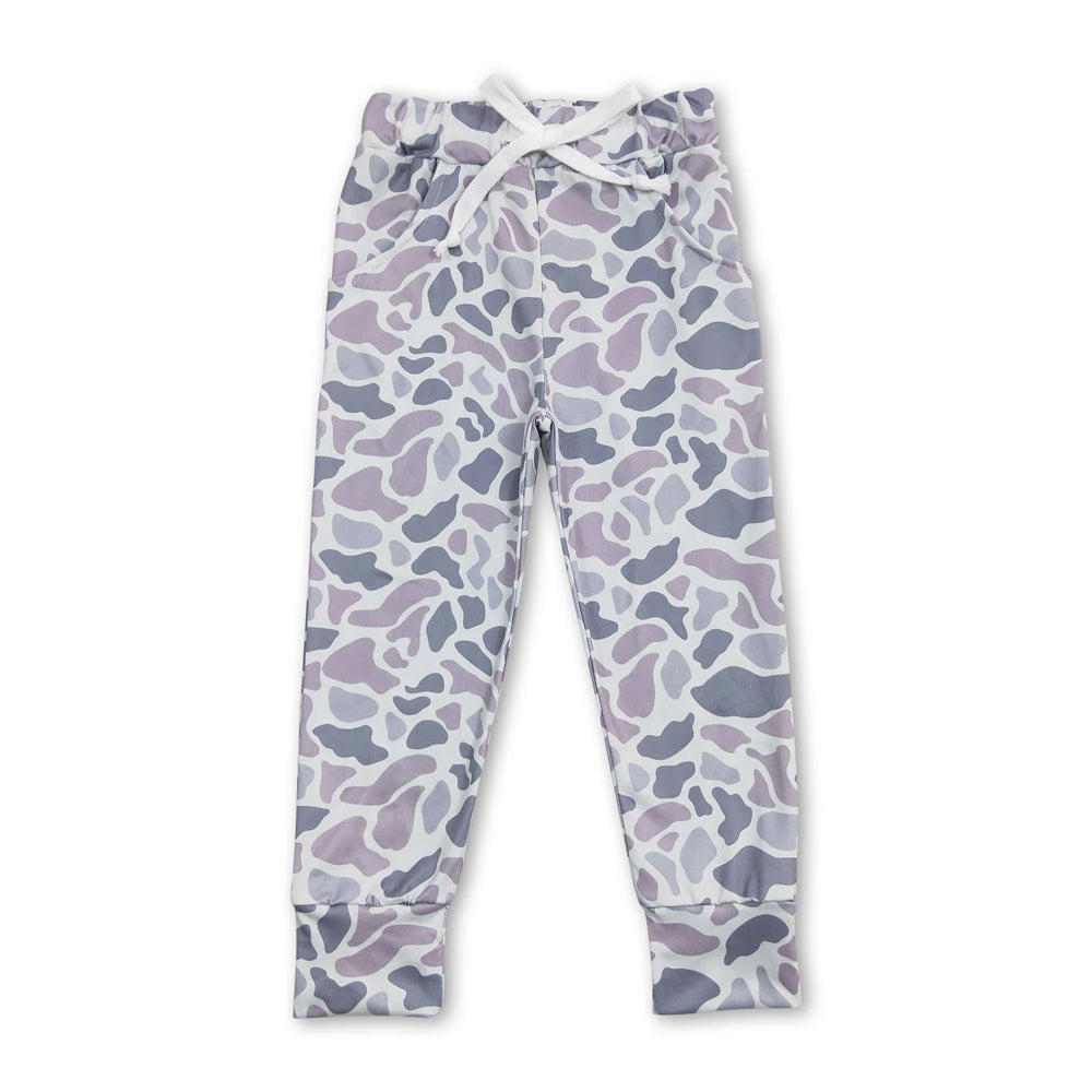 RTS NO MOQ Sibling milk silk Baby Boys Camo Jogger Pants Drawstring Waist Casual Trousers
