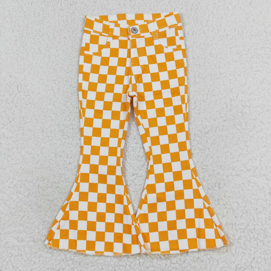rts no moq P0468 Orange plaid denim pants