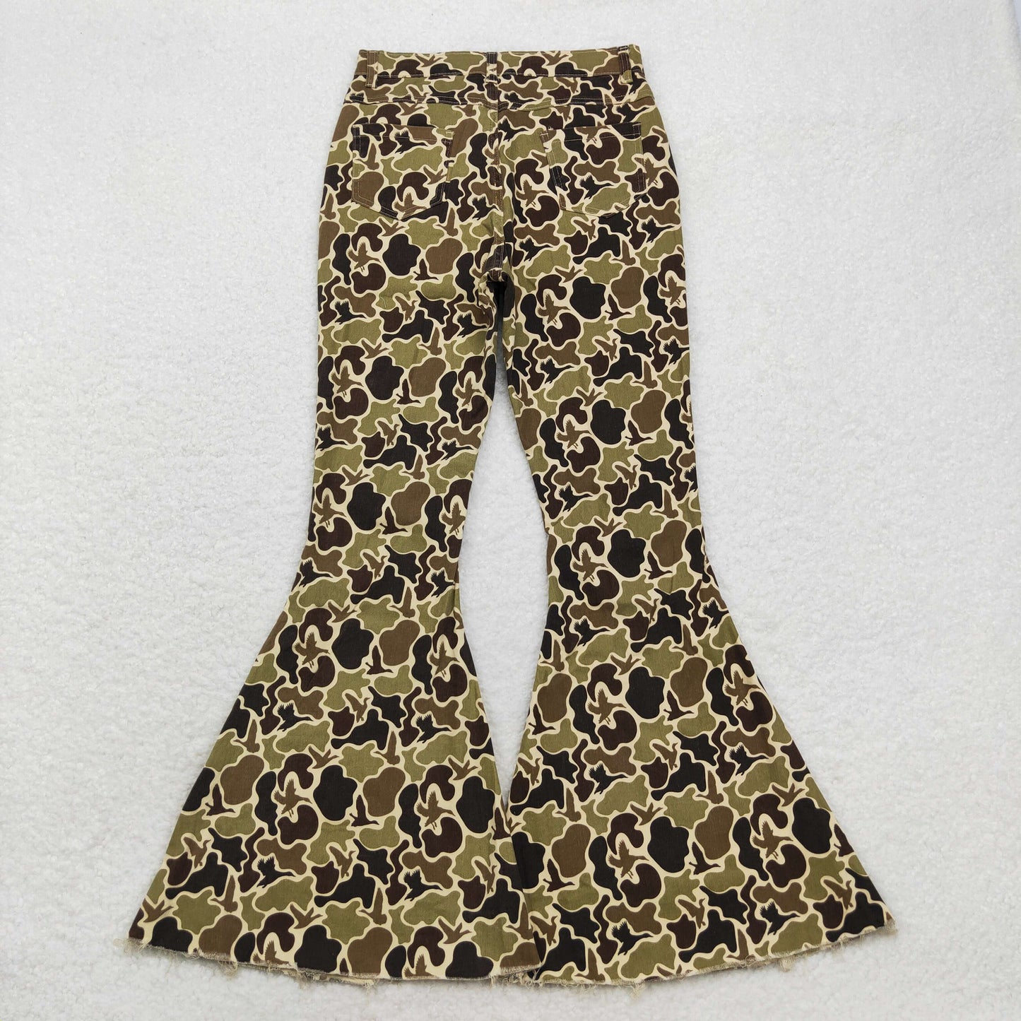 rts no moq P0530 Adult female duck camouflage denim pants