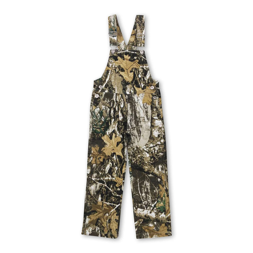 RTS NO MOQ Sibling Denim Baby Kids Duck Camo Adjustable Denim Strap jumpsuits Overall
