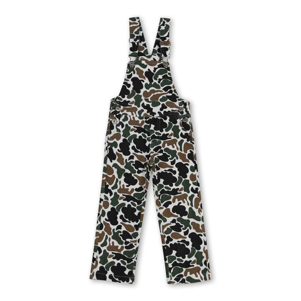 RTS NO MOQ Sibling Denim Baby Kids Duck Camo Adjustable Denim Strap jumpsuits Overall