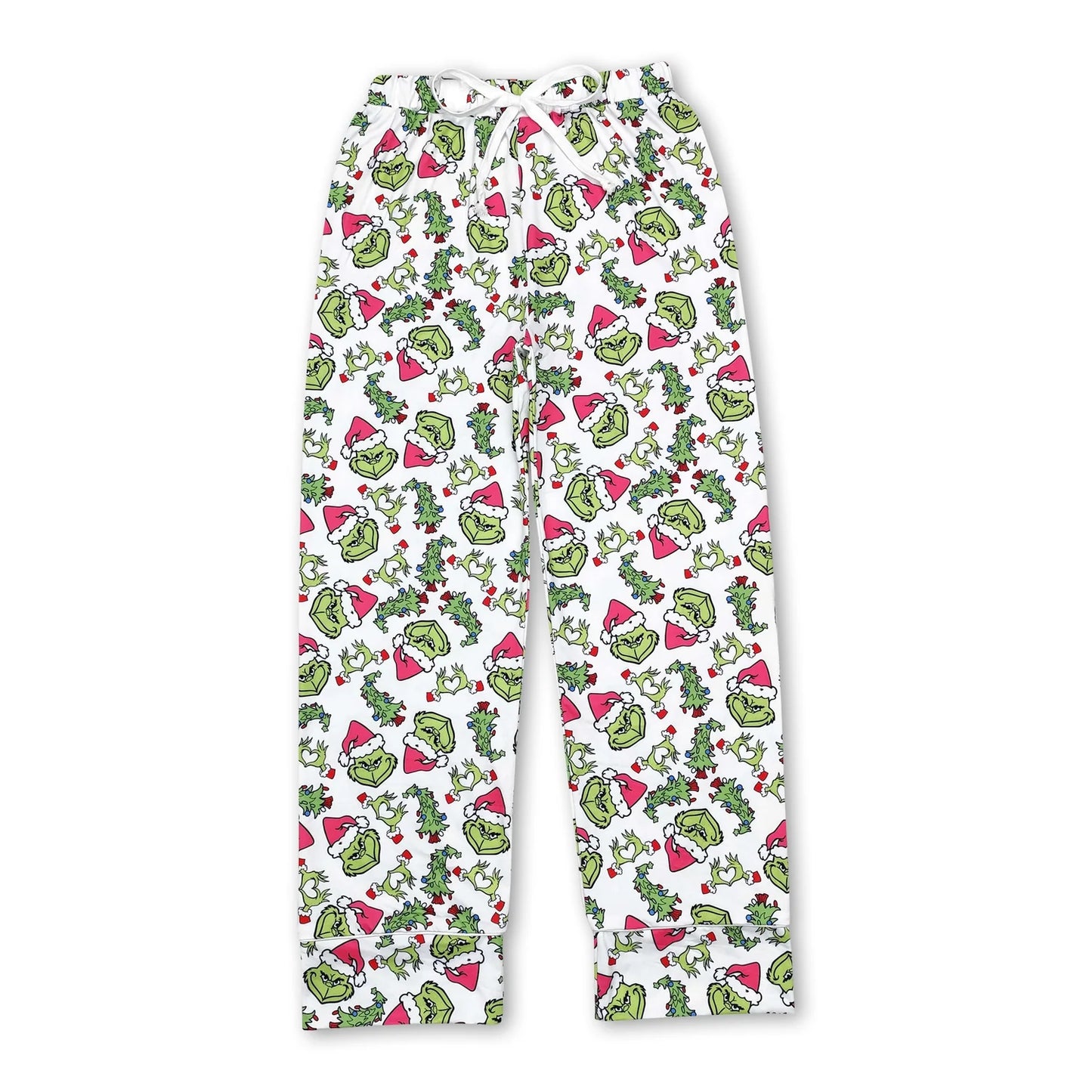 RTS NO MOQ Sibling milk silk Cute Clothes Mama And Me Christmas Print Fur Button Top And Pants Pajama Sets Dress Rompers