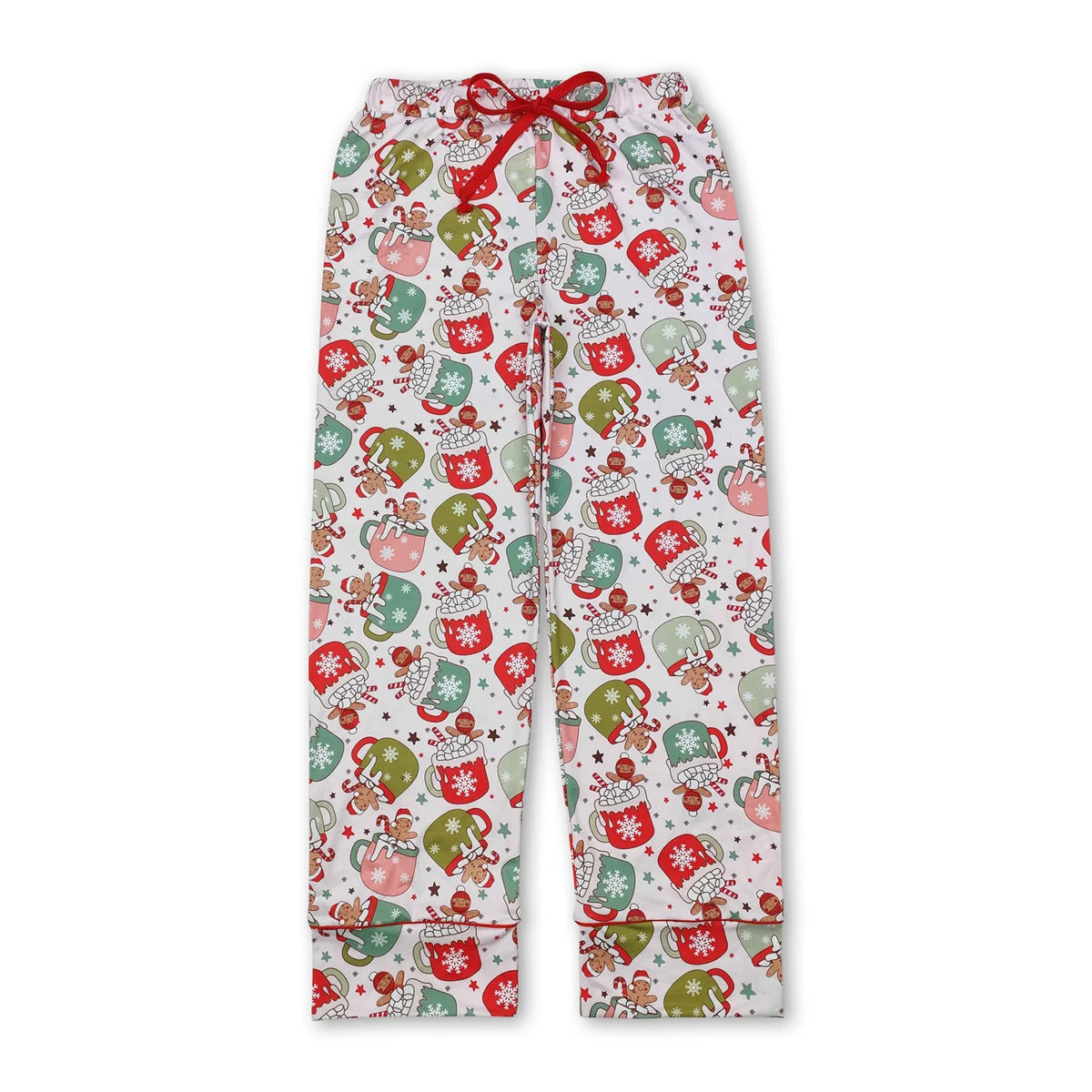 RTS NO MOQ Sibling Baby Girl boy clothes Christmas Cup Gingerbread Knee-Length Dress - Suit - Adult Pants - romper
