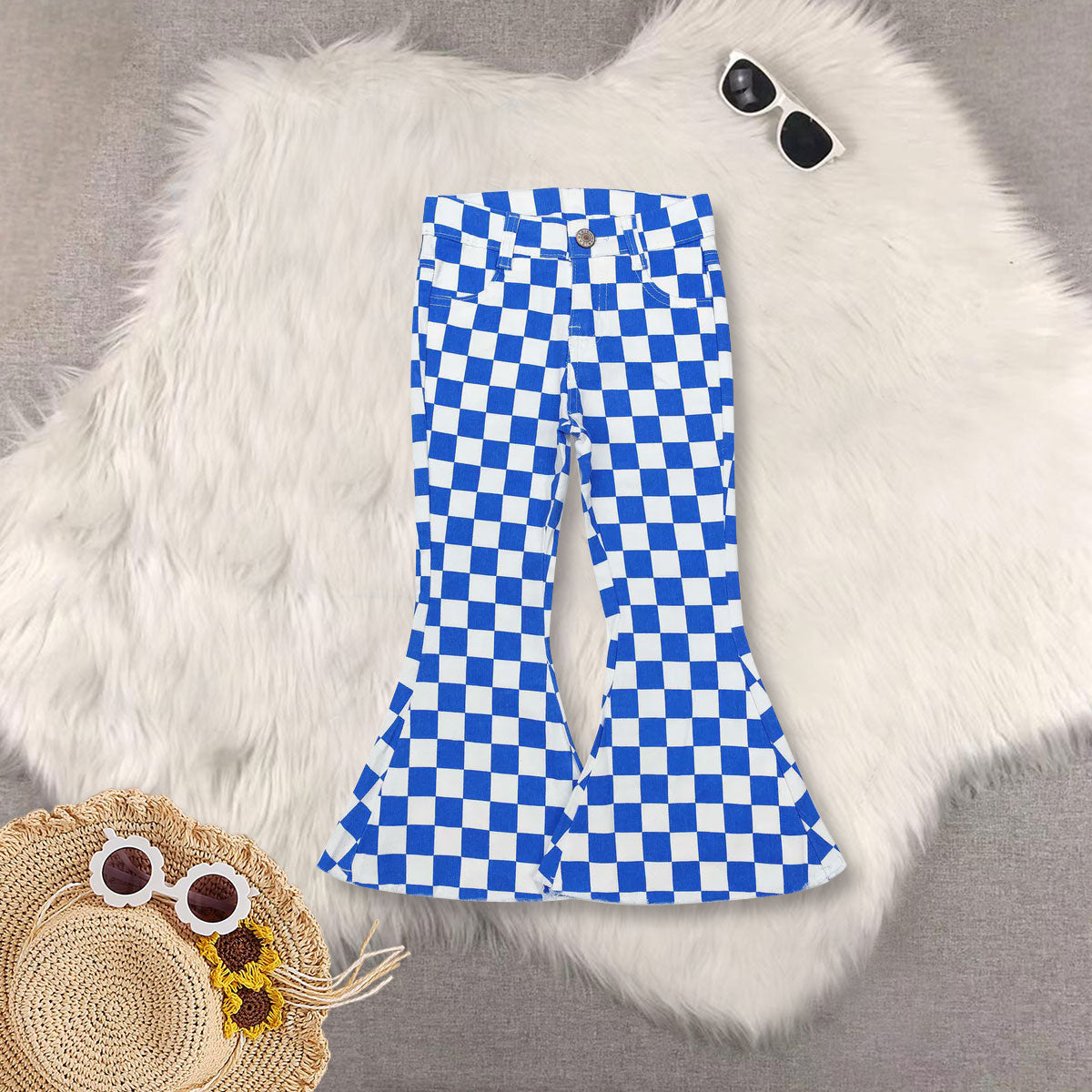 RTS NO MOQ Sibling baby girl clothes cheer short sleeve top and jeand pants