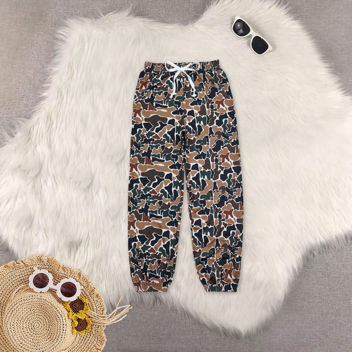 RTS NO MOQ Sibling Adult Women's camouflage long-sleeved pants sets and top and pants
