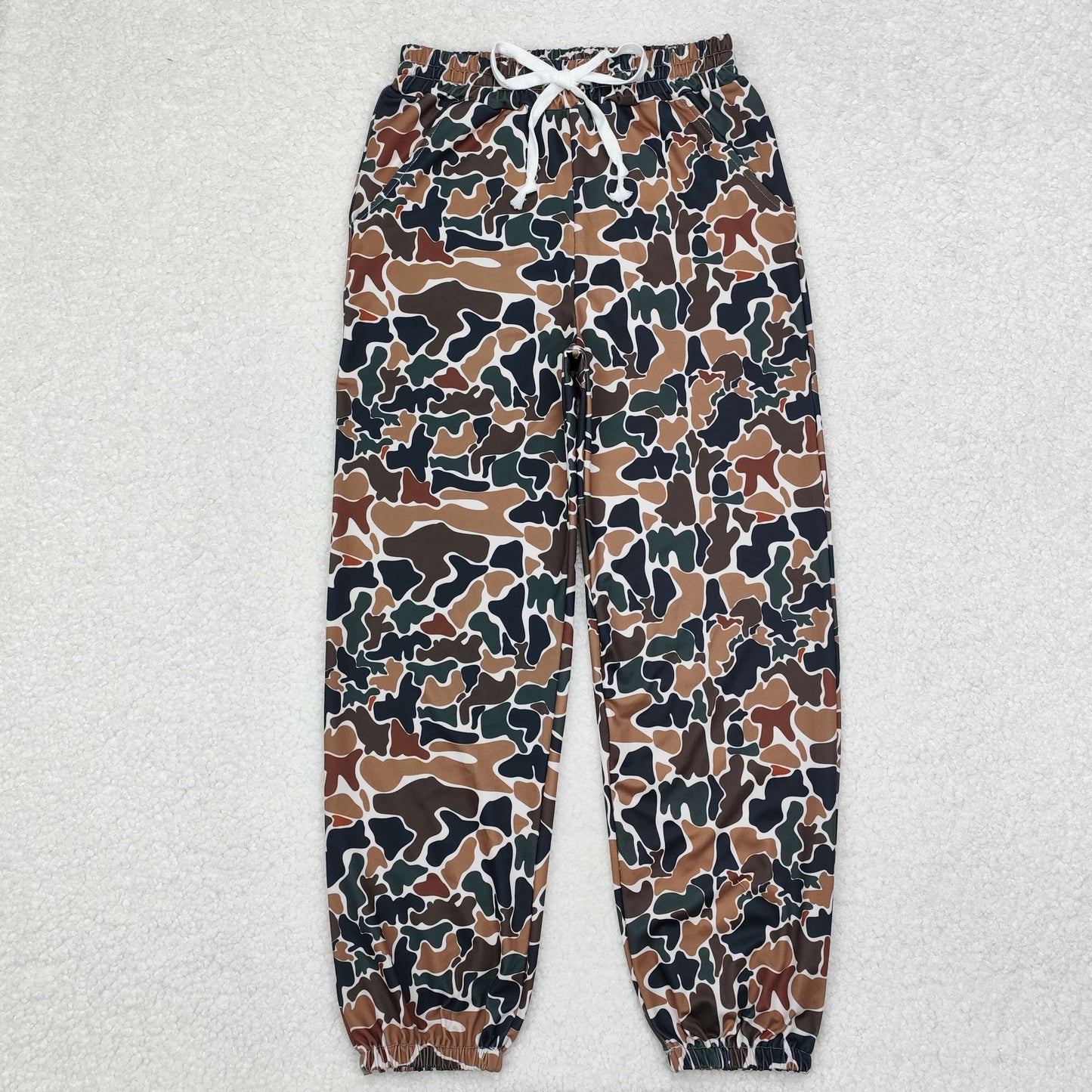RTS NO MOQ HOT SELL FASHINE Hot sale camouflage army green adult with kids pants adult yoga fabric