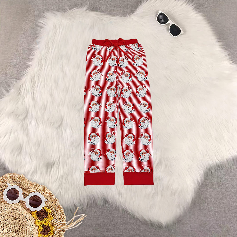RTS NO MOQ Sibling Baby girl boy clothes Christmas modal long-sleeved trousers suit & romper and dress and adult pant
