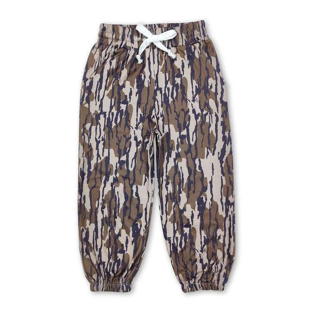RTS NO MOQ Sibling milk silk Baby Boys Southern Wood Camo Hooded Top Pants Hunting Clothes Pullovers Sets