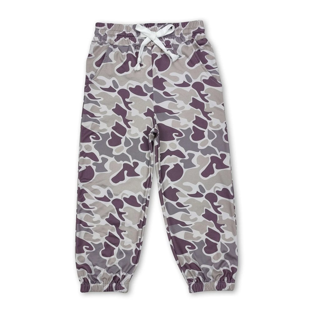 RTS NO MOQ Sibling milk silk Baby Boys Camo Drawstring Waist Casual Trousers Jogger Pant